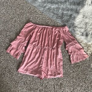 Charlotte Russe Pink Ruffle Romper